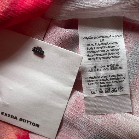 DKNY Women's Ruffled Cap Sleeve Top sz L - Picture 7 of 14